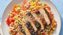 Mexican-Spiced Pork Chops with Tomatillo Barley & Cotija Cheese Mexican-Spiced Pork Chops with Tomatillo Barley & Cotija Cheese