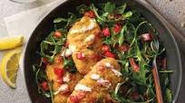 Fish with Salami Salad and Lemon Aioli Fish with Salami Salad and Lemon Aioli