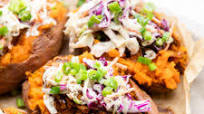 BBQ Chicken Stuffed Sweet Potatoes BBQ Chicken Stuffed Sweet Potatoes