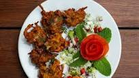 Baked onion bhajis Baked onion bhajis