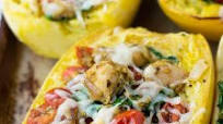 Pesto Chicken Stuffed Spaghetti Squash in the Oven Pesto Chicken Stuffed Spaghetti Squash in the Oven