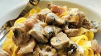 Creamy Pork Fillet Tagliatelle with Mushrooms. Creamy Pork Fillet Tagliatelle with Mushrooms.