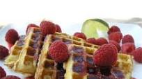 Eggnog-Raspberry Belgian Waffles Eggnog-Raspberry Belgian Waffles