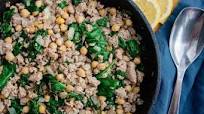 Ground Turkey, Spinach, and Garbanzo Bean Skillet Ground Turkey, Spinach, and Garbanzo Bean Skillet