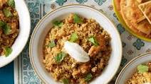 Za'atar-Spiced Chicken & Bulgur with Yogurt Sauce & Pita Chips Za'atar-Spiced Chicken & Bulgur with Yogurt Sauce & Pita Chips