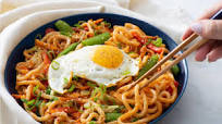 Kimchi Udon Stir-Fry with Fried Eggs Kimchi Udon Stir-Fry with Fried Eggs