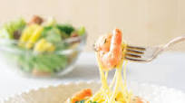 Ready to Cook Shrimp Scampi with Angel Hair Pasta and Amore Caesar Salad Ready to Cook Shrimp Scampi with Angel Hair Pasta and Amore Caesar Salad