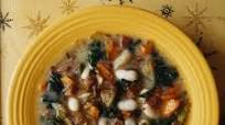 Chunky White Bean Soup with Pan-Fried Salami Chunky White Bean Soup with Pan-Fried Salami