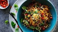 Stir-fry of chicken with hokkien noodles Stir-fry of chicken with hokkien noodles