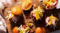 Spicy barbacoa pulled-pork sliders with mango slaw Spicy barbacoa pulled-pork sliders with mango slaw
