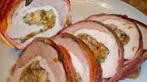 Bacon Wrapped Pork Loin Stuffed with Walnuts and Rice Bacon Wrapped Pork Loin Stuffed with Walnuts and Rice