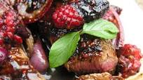 Raspberries and steak Raspberries and steak