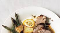 Herb-Rubbed Pork Tenderloin With Potatoes and Lemony Asparagus Herb-Rubbed Pork Tenderloin With Potatoes and Lemony Asparagus