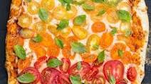 Grilled Rainbow Tomato Pizza Grilled Rainbow Tomato Pizza