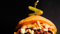 American Western Blue and Crispy Onion BBQ Burger American Western Blue and Crispy Onion BBQ Burger