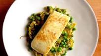 Seared Halibut with Buttered Leeks and Peas Seared Halibut with Buttered Leeks and Peas