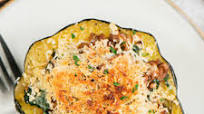Italian Baked Sausage Stuffed Acorn Squash with Mushrooms Italian Baked Sausage Stuffed Acorn Squash with Mushrooms