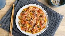 Salmon Sashimi with Sesame and Ginger Dressing Salmon Sashimi with Sesame and Ginger Dressing