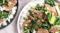 Five-Spice Pork With Bok Choy and Green Onions Recipe Five-Spice Pork With Bok Choy and Green Onions Recipe