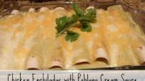Chicken Enchiladas with Poblano Cream Sauce Chicken Enchiladas with Poblano Cream Sauce