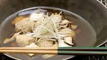Japanese soup with chicken and tofu dumplings Japanese soup with chicken and tofu dumplings