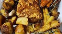 Pork Belly with Slow-Roasted Winter Vegetables and Apple and Sage sauce Pork Belly with Slow-Roasted Winter Vegetables and Apple and Sage sauce