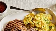 Tuffy Stone's Grilled Pork Chops with Chile Ketchup & Eggs Tuffy Stone's Grilled Pork Chops with Chile Ketchup & Eggs