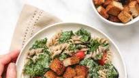 Kale Miso Caesar Pasta Salad with Smoky Tempeh Kale Miso Caesar Pasta Salad with Smoky Tempeh