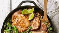 Garlic-Lime Pork with Farro & Spinach Garlic-Lime Pork with Farro & Spinach