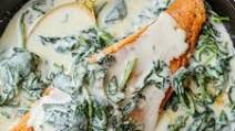 Seared Salmon with Creamy Spinach Seared Salmon with Creamy Spinach