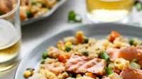 Seared Salmon and Prawn Fried Rice Seared Salmon and Prawn Fried Rice