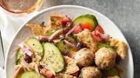 Pita Panzanella Salad with Meatballs Pita Panzanella Salad with Meatballs
