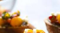Roasted Red Pepper Pesto Goat Cheese Bruschetta Roasted Red Pepper Pesto Goat Cheese Bruschetta