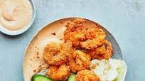 Crunchy Coconut-Sesame Shrimp With Spicy Lime Mayo Crunchy Coconut-Sesame Shrimp With Spicy Lime Mayo