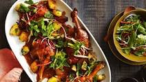 Chinese-style braised duck legs with crispy potatoes Chinese-style braised duck legs with crispy potatoes