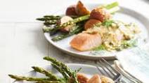Roasted Salmon & Asparagus with Dill-Mustard Sauce Roasted Salmon & Asparagus with Dill-Mustard Sauce