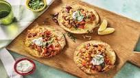 Mexican Pork & Black Bean Tostadas with Yoghurt & Cheddar Cheese Mexican Pork & Black Bean Tostadas with Yoghurt & Cheddar Cheese