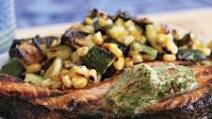 Grilled Salmon Steaks with Sea Salt, Chile & Lime Butter Grilled Salmon Steaks with Sea Salt, Chile & Lime Butter