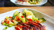 Bacon Wrapped Chicken and Fresh Pineapple Salsa Bacon Wrapped Chicken and Fresh Pineapple Salsa