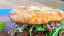 Brisket Sandwiches with Slaw on Keto Bun Brisket Sandwiches with Slaw on Keto Bun
