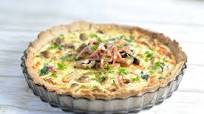 Quiche with ham, spinach and mushrooms Quiche with ham, spinach and mushrooms