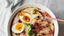 classic congee with pork belly, egg and scallion classic congee with pork belly, egg and scallion