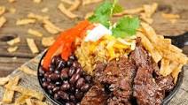 Steak Fajita Bowl With Spanish Rice, Black Beans, and Sautéed Peppers Steak Fajita Bowl With Spanish Rice, Black Beans, and Sautéed Peppers