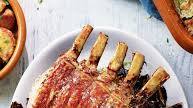 Roast pork with peaches, garlic roast potatoes and courgette gratin Roast pork with peaches, garlic roast potatoes and courgette gratin