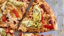 Pizza with Artichokes and Red Bell Peppers Pizza with Artichokes and Red Bell Peppers