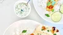 Tandoori Salmon + Cucumber Raita Tandoori Salmon + Cucumber Raita