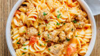 Cheesy Sausage Rotini Pasta Cheesy Sausage Rotini Pasta