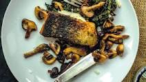 Pan-seared Alaska Black Cod with Kale and Wild Mushrooms Pan-seared Alaska Black Cod with Kale and Wild Mushrooms