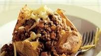 Baked potato with cheesy mince Baked potato with cheesy mince