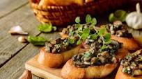 Bruschetta com cogumelos Bruschetta com cogumelos